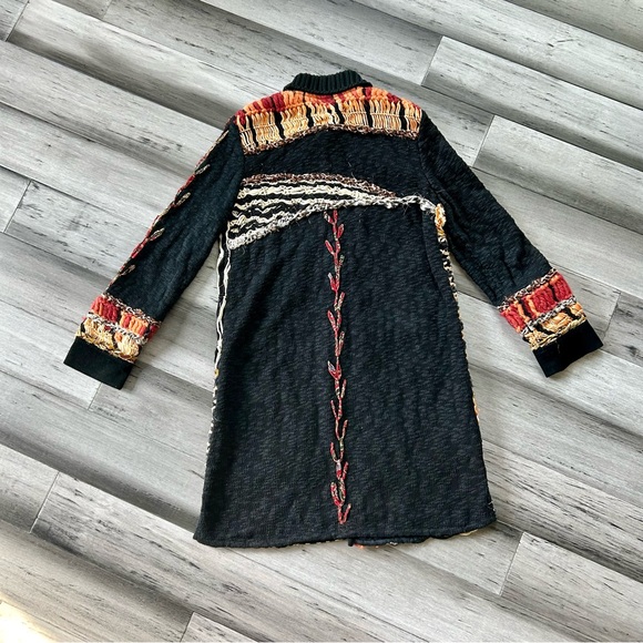 Vintage Y2K Sandy Starkman Mixed Media Multi Fabric Longline Cardigan Sweater - Picture 12 of 16